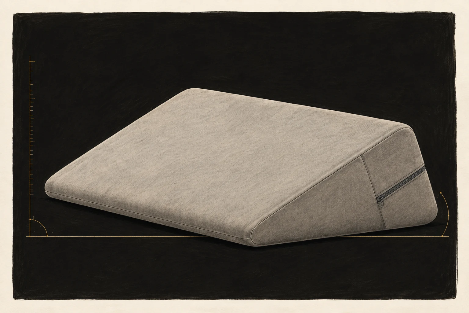 Liberator Wedge Review: The One Piece of Sex Furniture Most Couples Should Buy First: hand-drawn product specimen